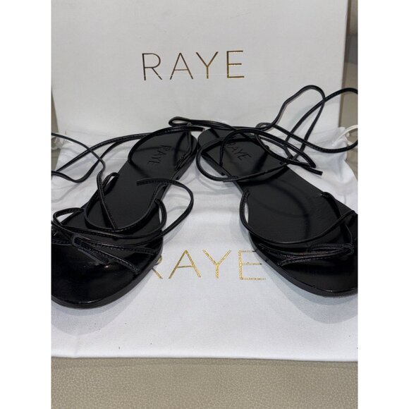 RAYE Spur Sandals in Black 8.5 with Box Womens wrap flats - Picture 5 of 9